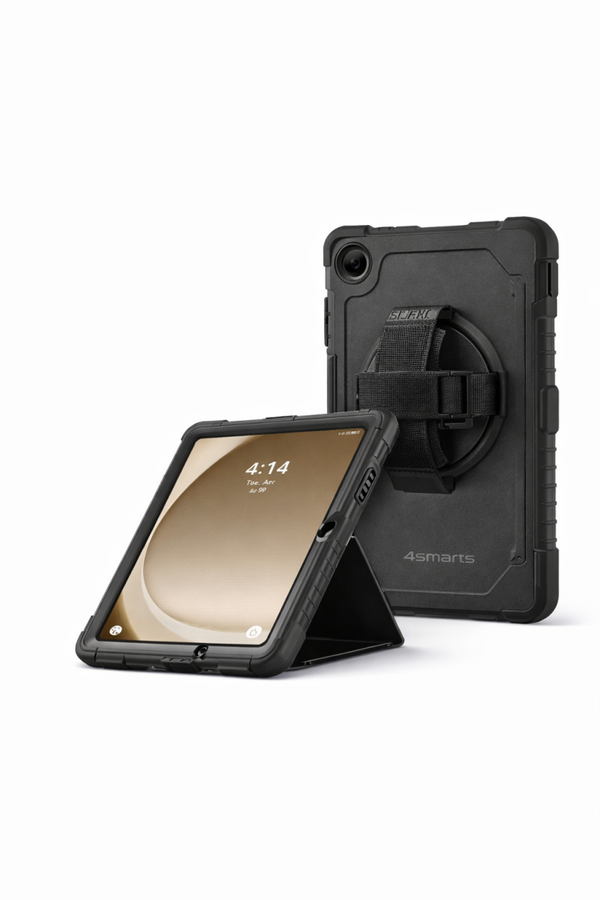 4smarts Rugged Case Grip für Samsung Galaxy Tab A9+ / A11+, robustes Folio-Case mit Stifthalter und Standfunktion