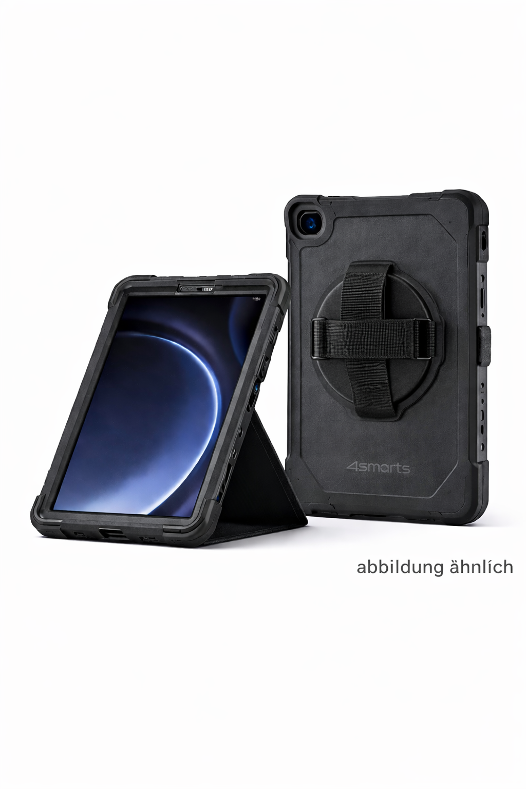 4smarts Rugged Case Grip für Samsung Galaxy Tab A9, stoßfestes Outdoor-Tablet-Case mit 360° Standfunktion & Handschlaufe