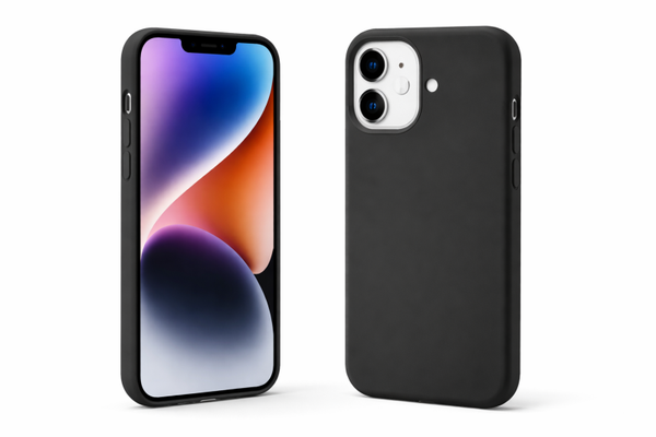 Cellularline Sensation Case für Apple iPhone 16, Soft-Touch Silikonhülle mit Mikrofaser, schwarz