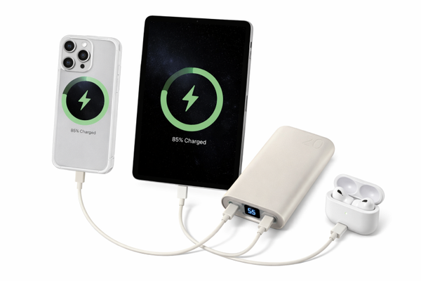 Samsung Powerbank P4520 20.000 mAh 45W, Superschnellladen, Triple Port, Beige