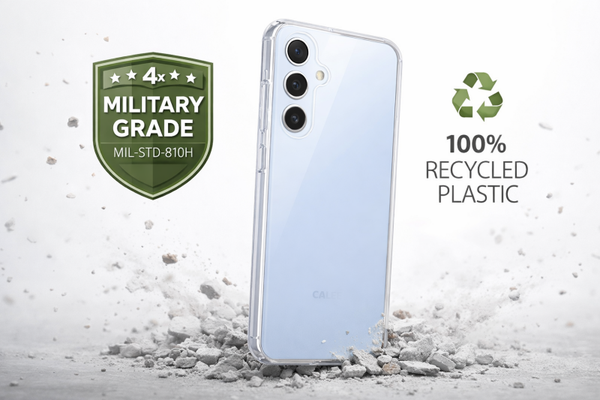 CARE Flagship Urban Combat Case Clear für Samsung Galaxy S24 FE, stoßfeste Schutzhülle aus recyceltem Kunststoff