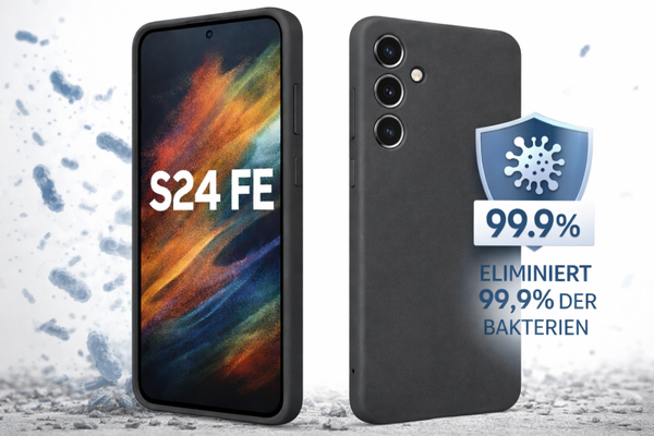 Cellularline Sensation Case für Samsung Galaxy S24 FE, Silikonhülle mit Soft-Touch & Mikrofaser, schwarz