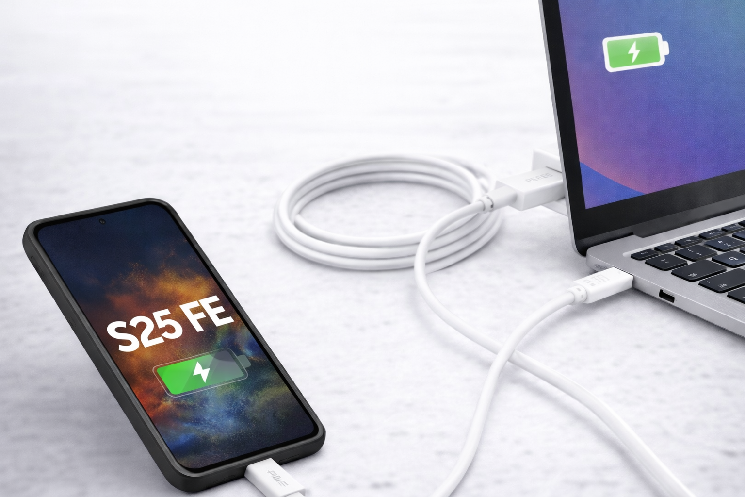 PEDEA Schnelllade- und Datenkabel USB-A auf USB-C, 1 m, weiß, Fast Charging
