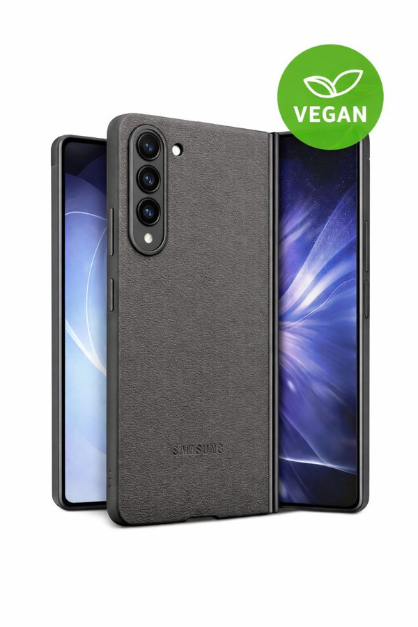 Samsung KindSuit Case für Samsung Galaxy Z Fold6, graues Cover aus veganem Leder