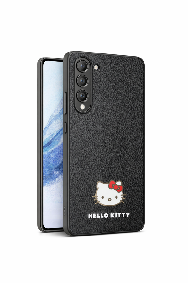 Hello Kitty Metal Logo Kitty Head Case für Samsung Galaxy A55 5G, schwarze Schutzhülle