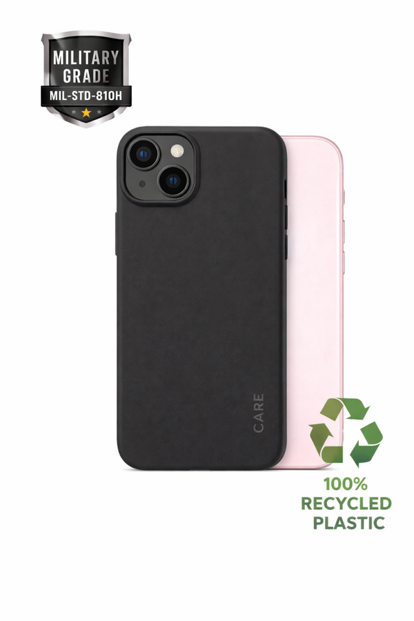CARE Fashionable Black Case für Apple iPhone 15, TPU Schutzhülle, MagSafe-kompatibel, recycelt