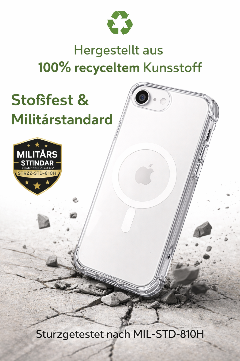 CARE Flagship Urban Combat MagSafe Case für Apple iPhone 16e, clear, stoßfest, MIL-STD-810H