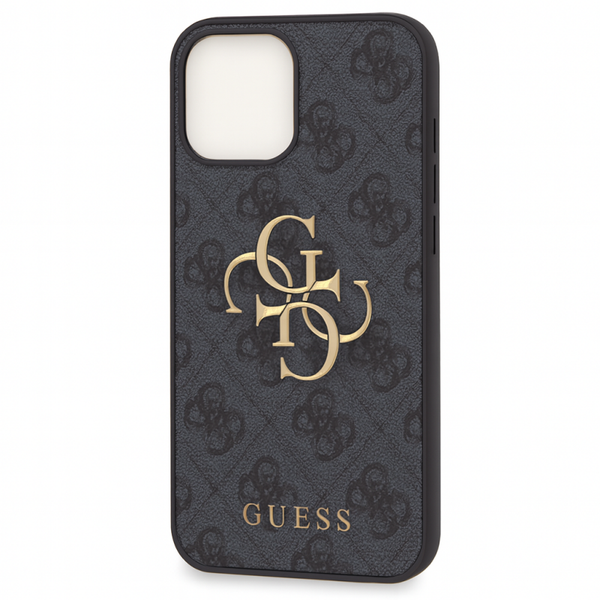 Guess PU 4G Metal Logo Case für Apple iPhone 14 Pro Max – Premium Schutzhülle in Grey