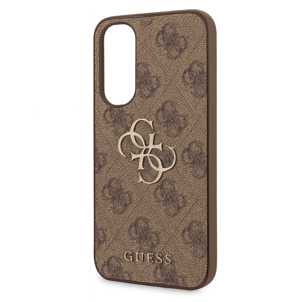 Guess PU 4G Metal Logo Case für Samsung Galaxy A35 5G – Premium Schutzhülle in Brown