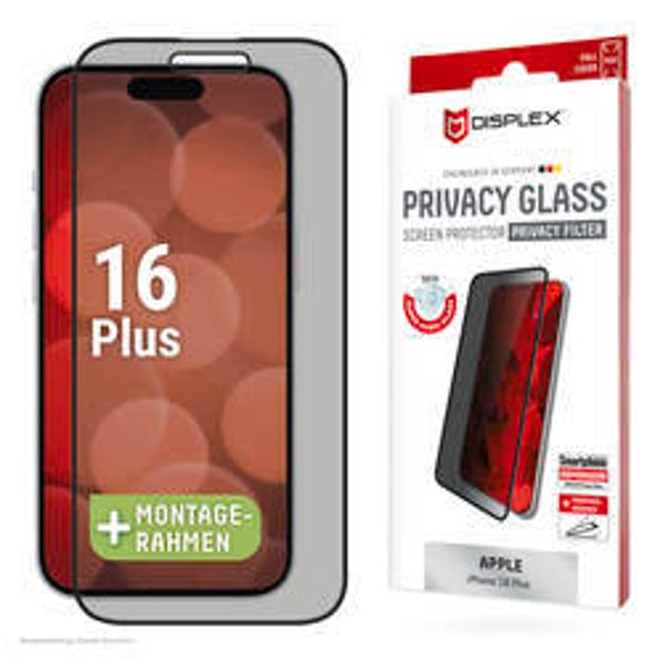 DISPLEX Privacy Panzerglas Full Cover iPhone 16 Plus