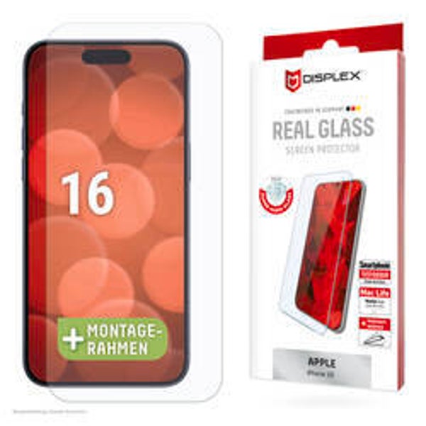 DISPLEX Panzerglas Real Glass für iPhone 15 Plus / 15 Pro Max / 16 Plus