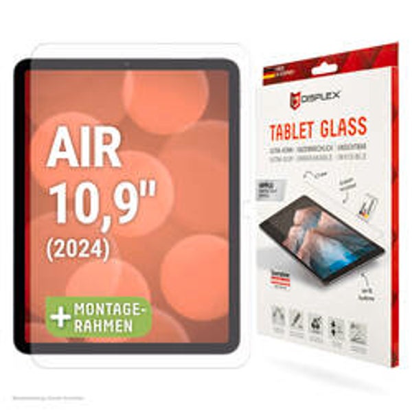 DISPLEX Panzerglas für iPad Air 11" (2024/2025) – 9H Schutzglas, unzerbrechlich, mit Montagerahmen