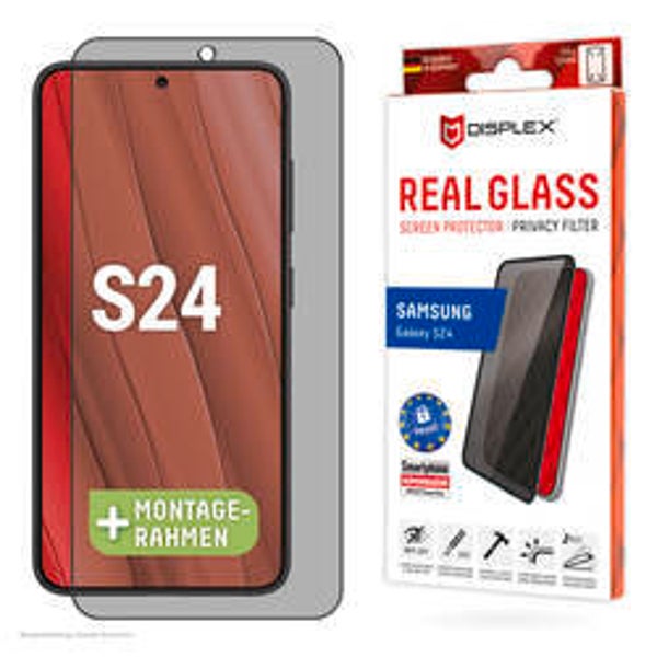 DISPLEX Privacy Glass Full Cover Panzerglas für Samsung Galaxy S24 / S25 – Blickschutz & Easy-On Rahmen