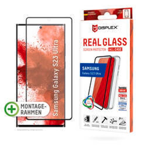 DISPLEX Real Glass + Case für Samsung Galaxy S23 Ultra – 360° Schutz Set