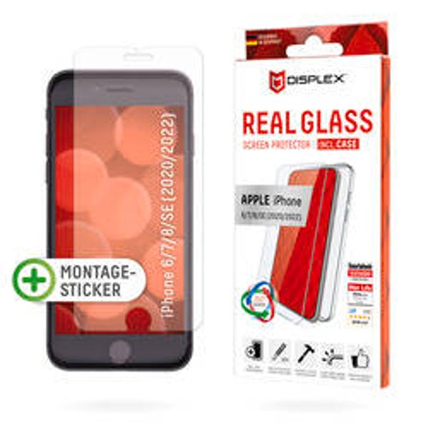 DISPLEX Real Glass + Hülle Set für iPhone 6/7/8/SE 2020/2022