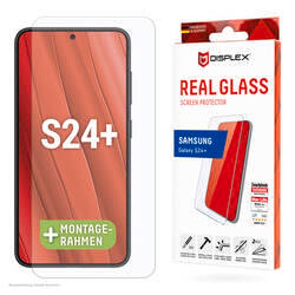 DISPLEX Panzerglas für Samsung Galaxy S24+ / S25+ – Echtglas 10H mit Montagerahmen