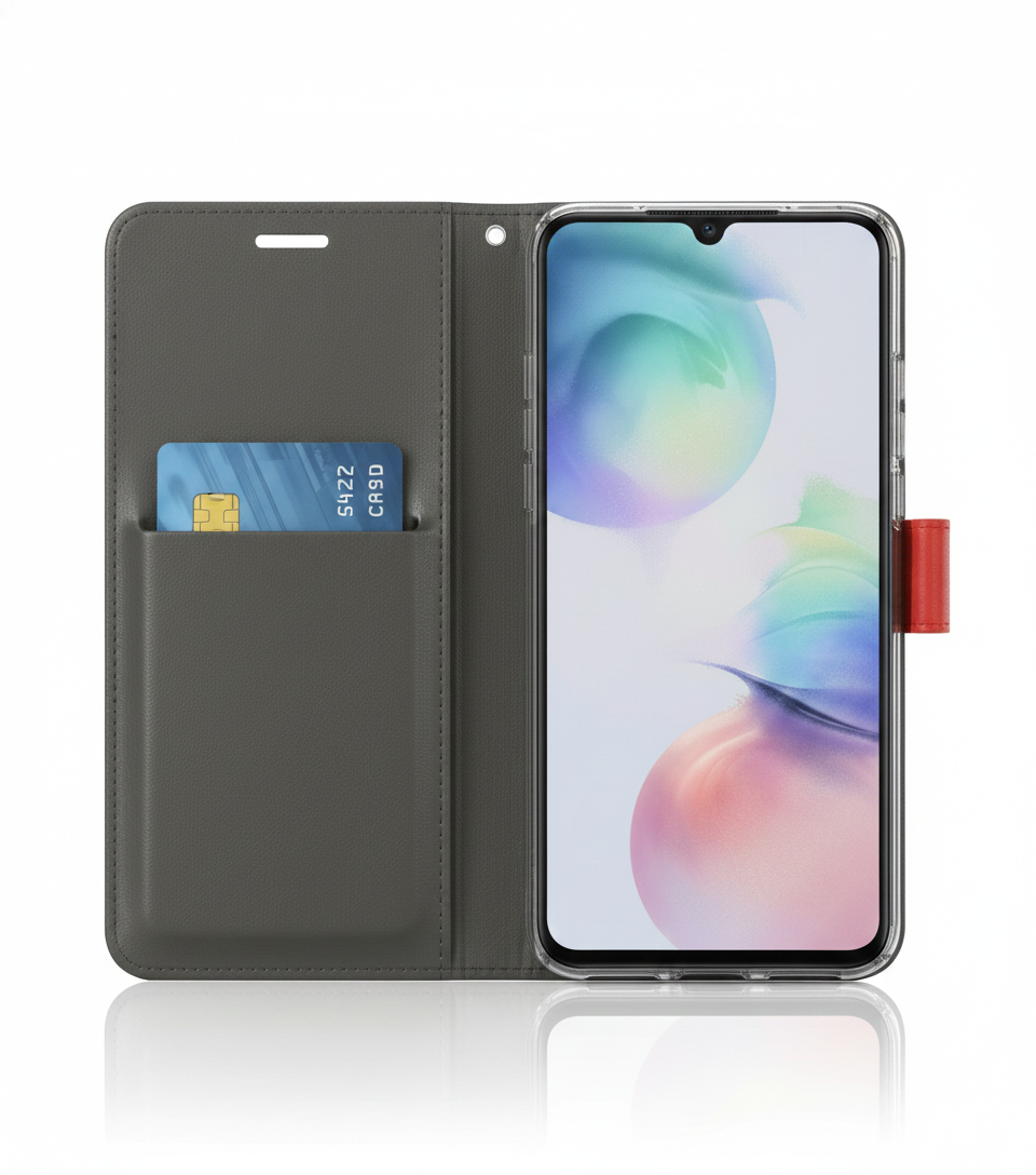 Mobeen Flip Cover für Samsung Galaxy A26 5G, Bookcase Hülle mit Kartenfach, schwarz