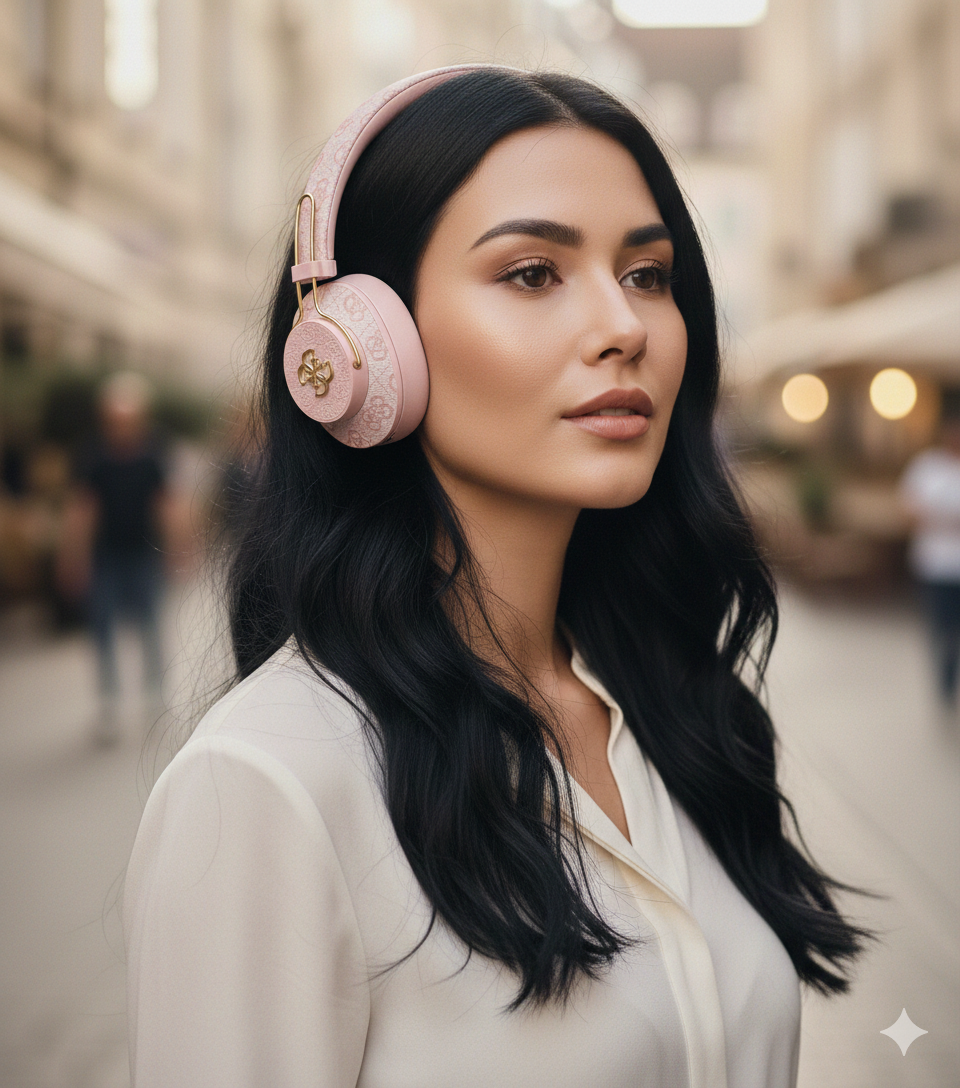 Guess ENC 4G Metal Logo Bluetooth Stereo Headphone – kabellose Over-Ear Kopfhörer