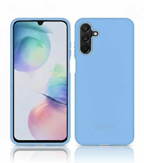 anco Liquid Silicone Case für Samsung Galaxy A16 4G & 5G, blau, Silikon Backcover mit Microfaser