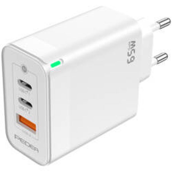 PEDEA GaN Schnellladegerät 65W, Triple-Port USB-C (PD) & USB-A, weiß