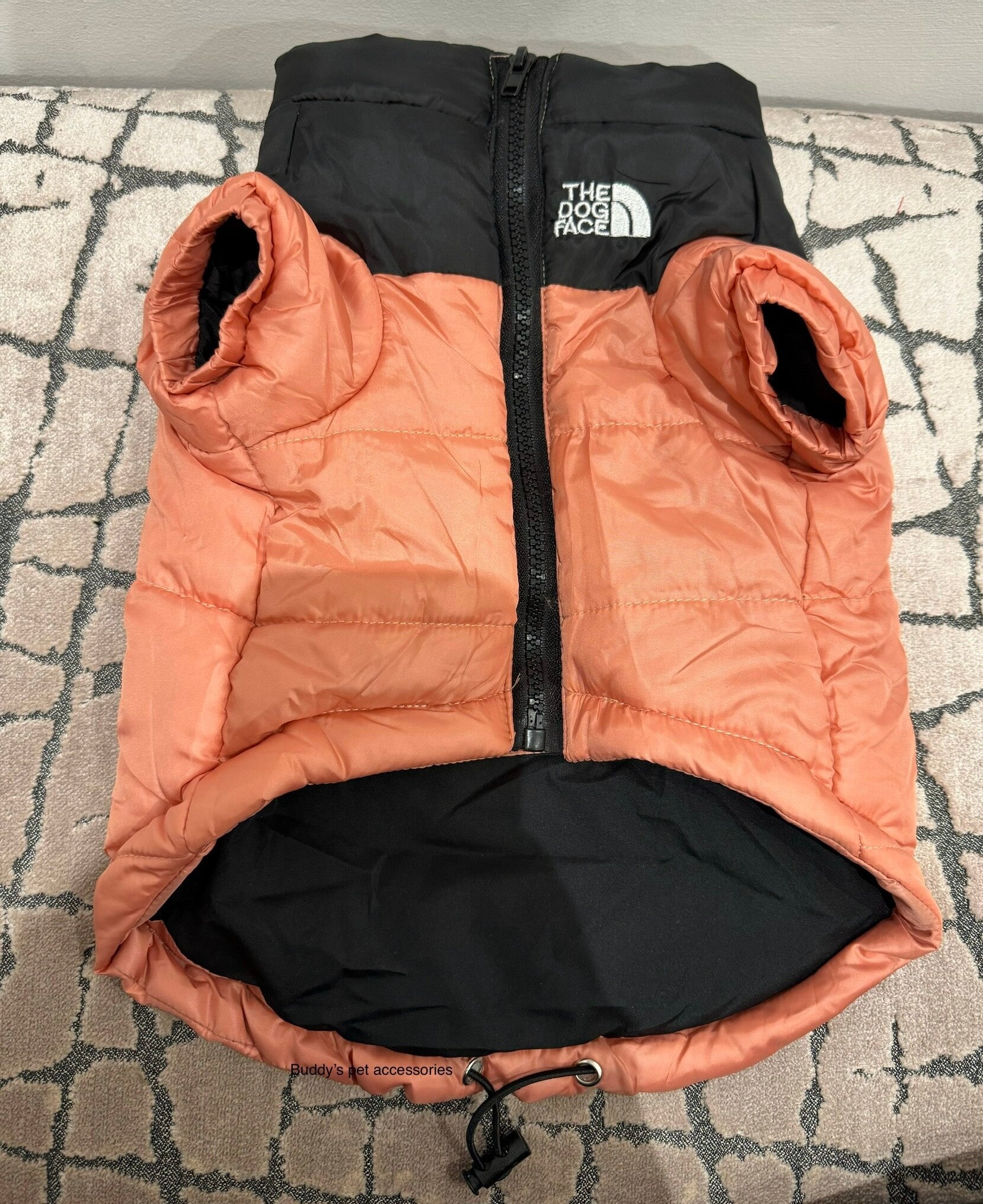 PINK DOG FACE PUFFER COAT