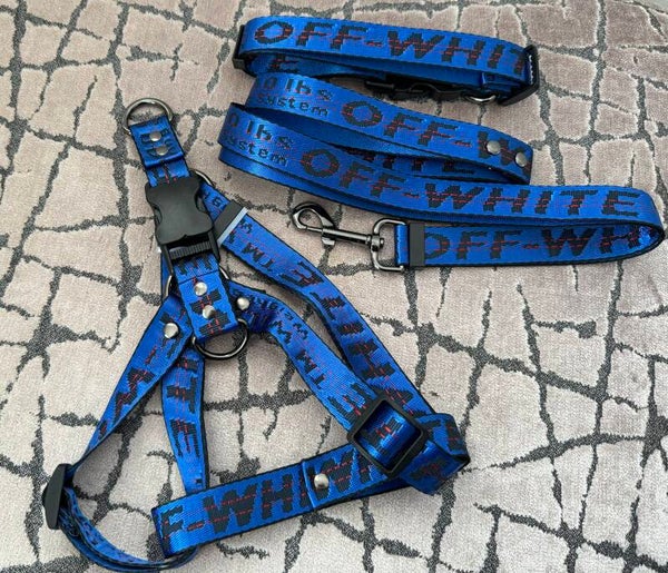 BLUE PAW-WHITE HARNESS, COLLAR & LEAD