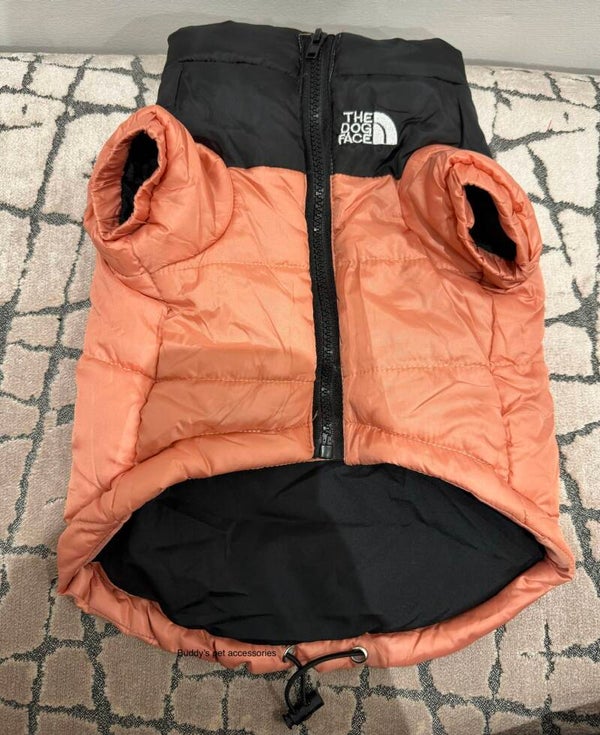 PINK DOG FACE PUFFER COAT