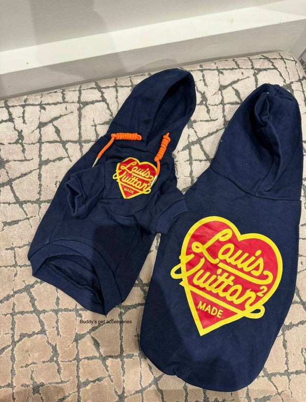 BLUE HEART CHEWY VUITTON HOODIE