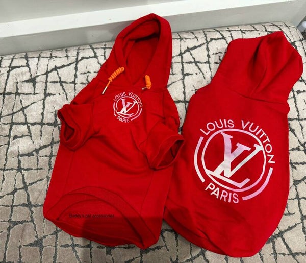 RED CHEWY VUITTON HOODIE