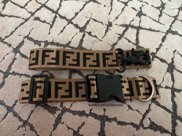 BROWN FURDI COLLAR & LEAD