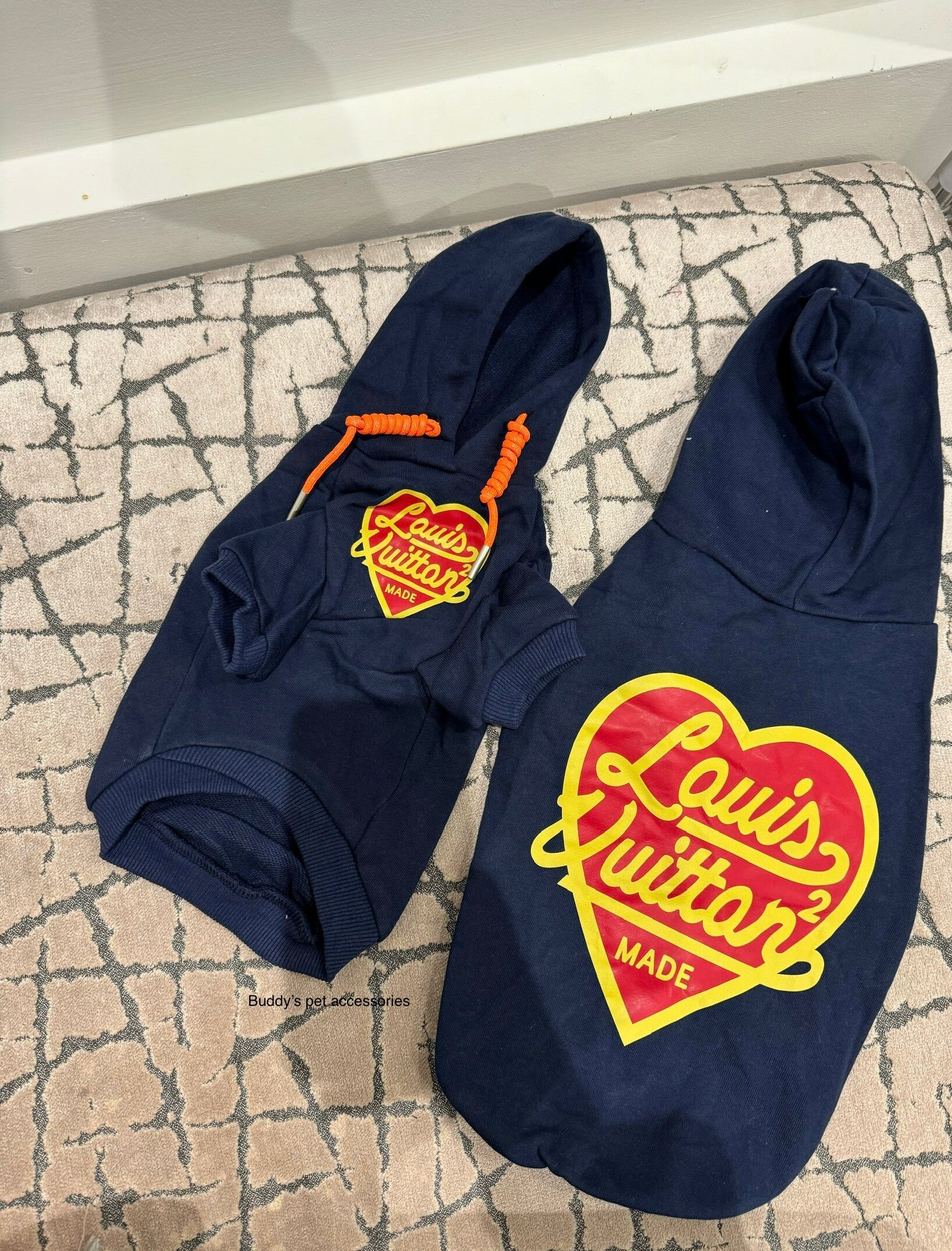 BLUE HEART CHEWY VUITTON HOODIE
