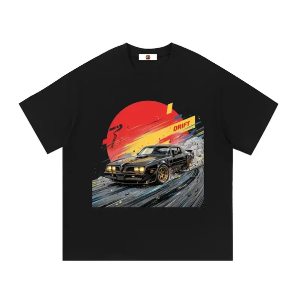Pontiac Trans Am Firebird Bandir Drift Graphic T-Shirt - Series 2 (Red Sun / Drift Edition)
