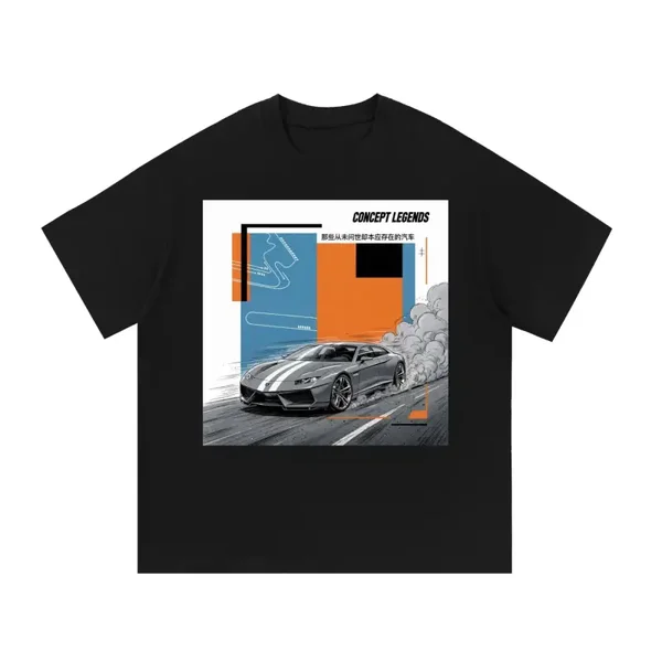 Concept Legends Estoque Edition - Grey Lamborghini Sedan Concept Drift T-Shirt - Lamborghini Estoque Concept Graphic Tee