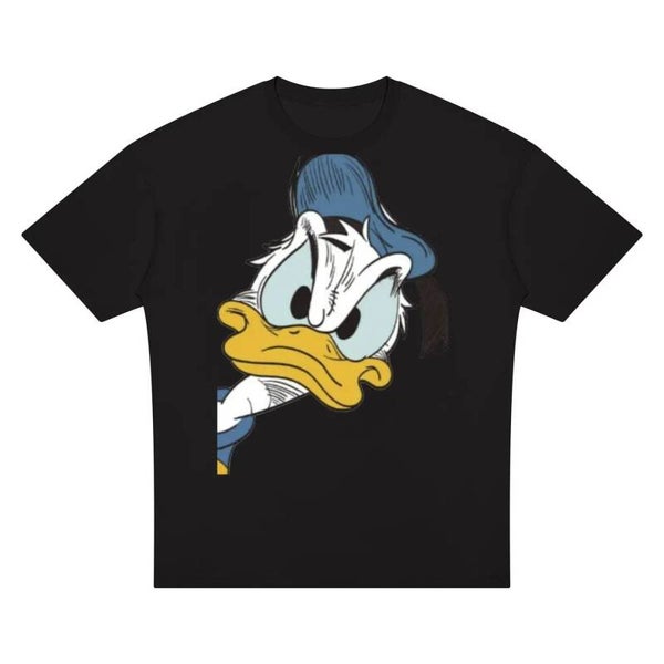 Peeking Angry Duck - Cartoon Character Graphic Tee