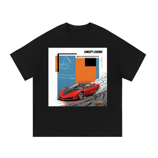 Concept Legends Red Thunder Edition - 90s American Supercar Concept Drift T-Shirt - Viper-Based Wedge Graphic Tee