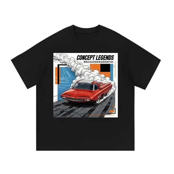 Concept Legends Jet Age Edition - Red 50s Bubble Top Turbine Concept Drift T-Shirt - Jet Age Concept Graphic Tee