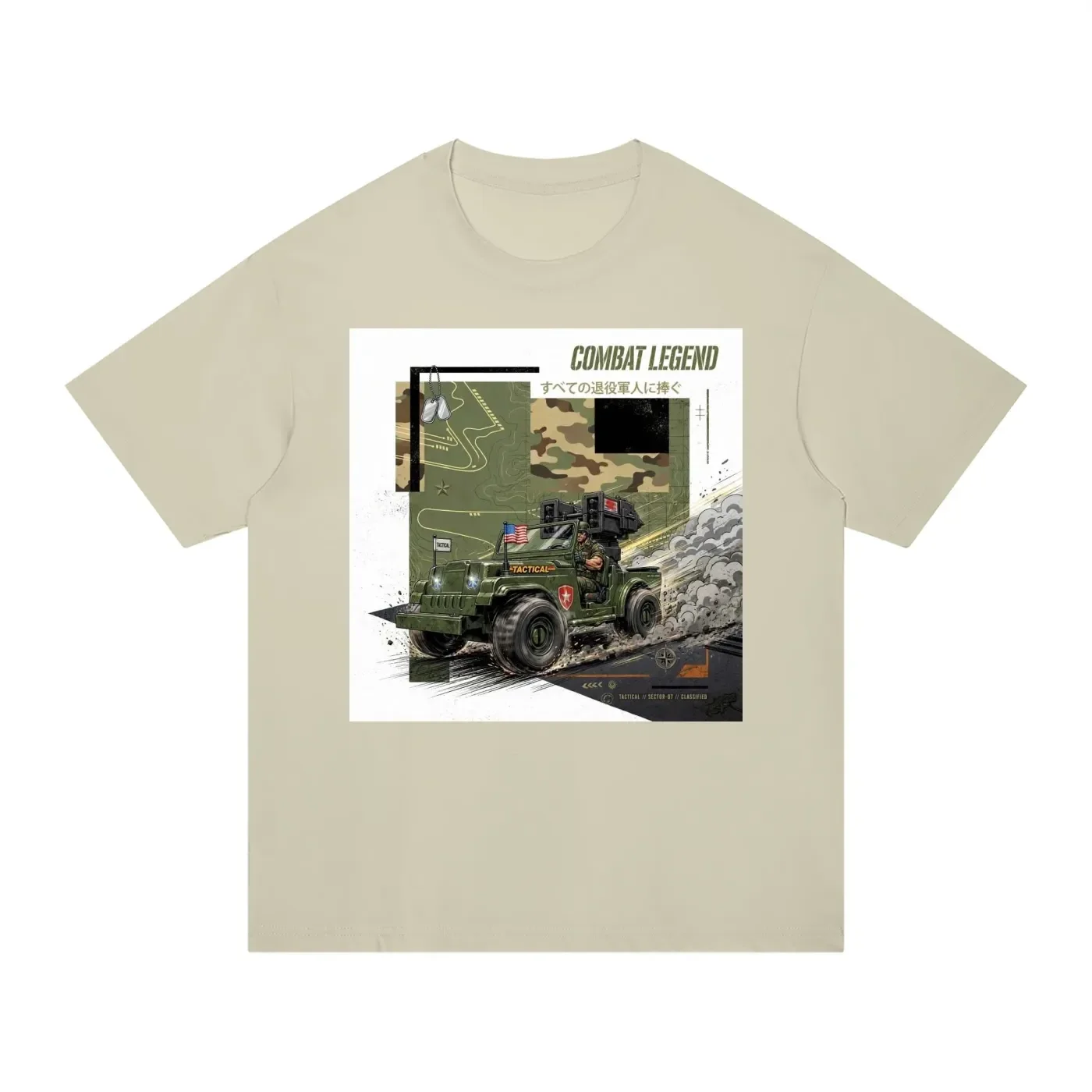 Combat Legend Missile Jeep Drift Graphic T-Shirt - Unisex Regular Fit Cotton Tee | Military Jeep Launcher Shirt