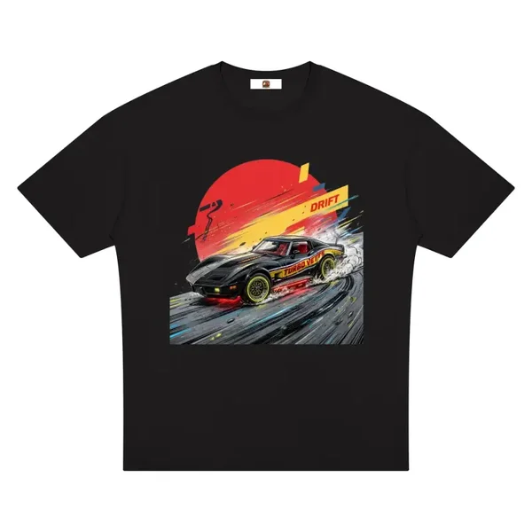Series Two - Turbo Vette Drift T-Shirt - Black Corvette C3