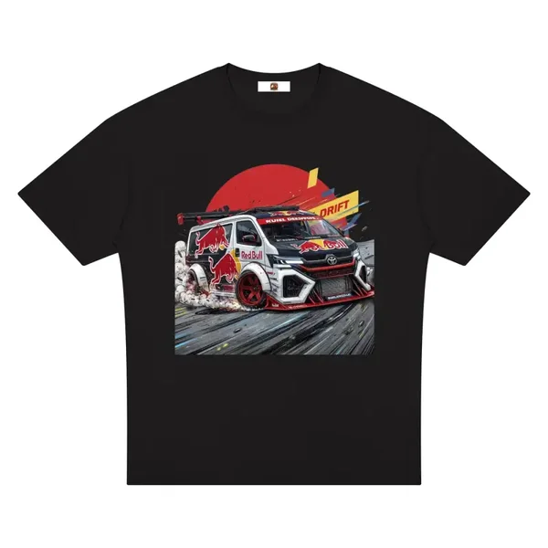 Series 2 - Drift Van T-Shirt - Retro Sunset Widebody - Black Heavyweight Tee