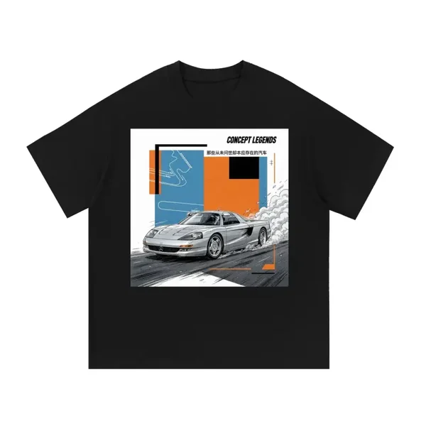 Concept Legends C112 Edition - Silver 90s Mercedes Supercar Concept Drift T-Shirt - C112 Concept Graphic Tee