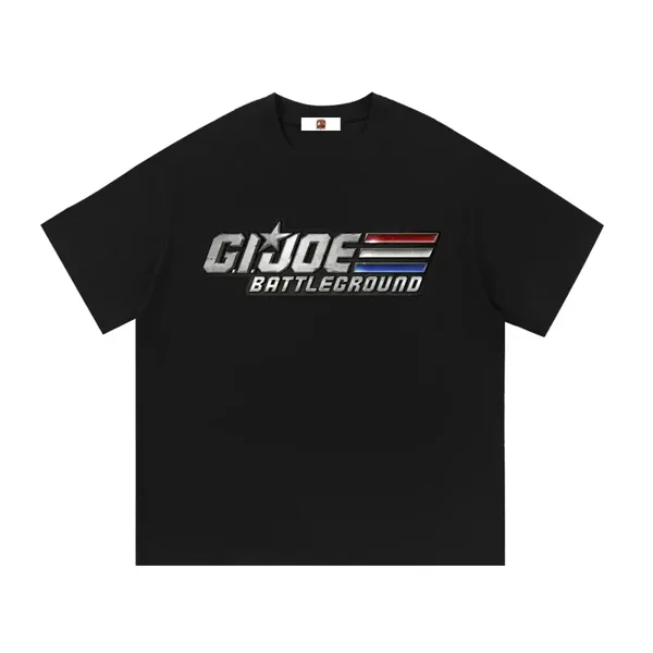 GI JOE Battleground T-Shirt - Metallic Chrome Banner - Black Heavyweight