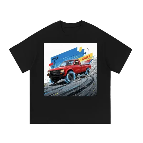 Red Toyota Hilux Drift T-Shirt | Vintage 4x4 Graphic Tee