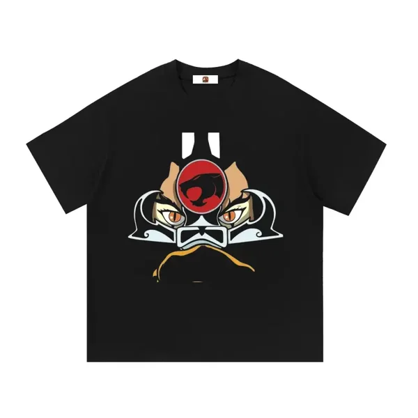 ThunderCat Helmet T-Shirt - Vintage Cat Eye Logo - Black Heavyweight