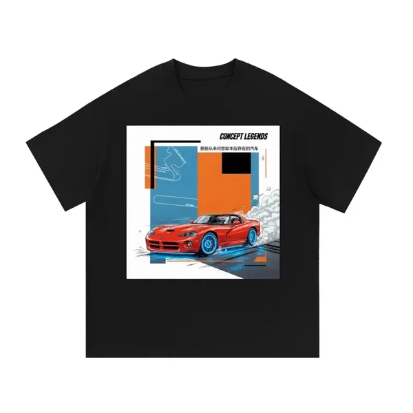 Concept Legends Viper Red Edition - Retro American Roadster Burnout T-Shirt - 90s Supercar Graphic Tee