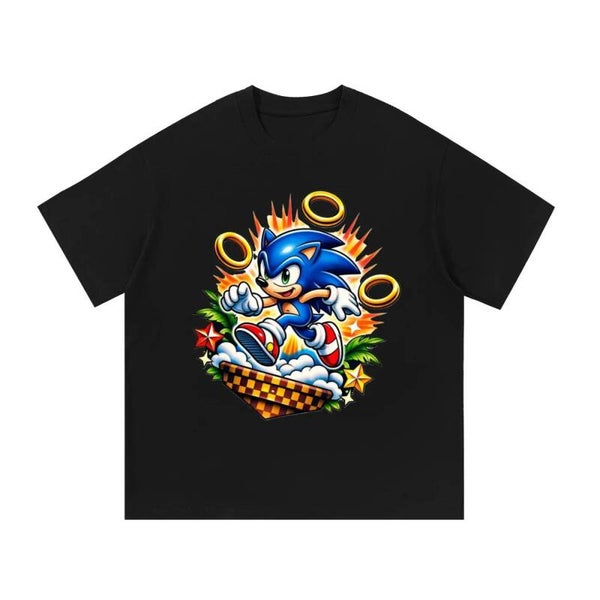 Blue Speed Hedgehog Shirt | Retro 90s Gamer Running Tee | RedKats