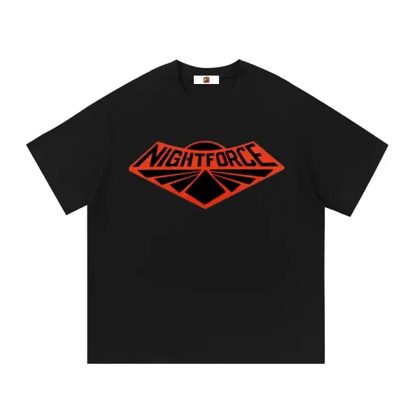 Nightforce Logo T-Shirt - Vintage Orange Diamond - Black Heavyweight