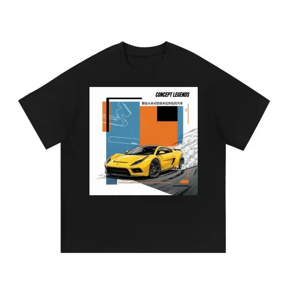 Concept Legends Europa Edition - Yellow British Sports Coupe Concept Drift T-Shirt - Lotus Europa Concept Graphic Tee