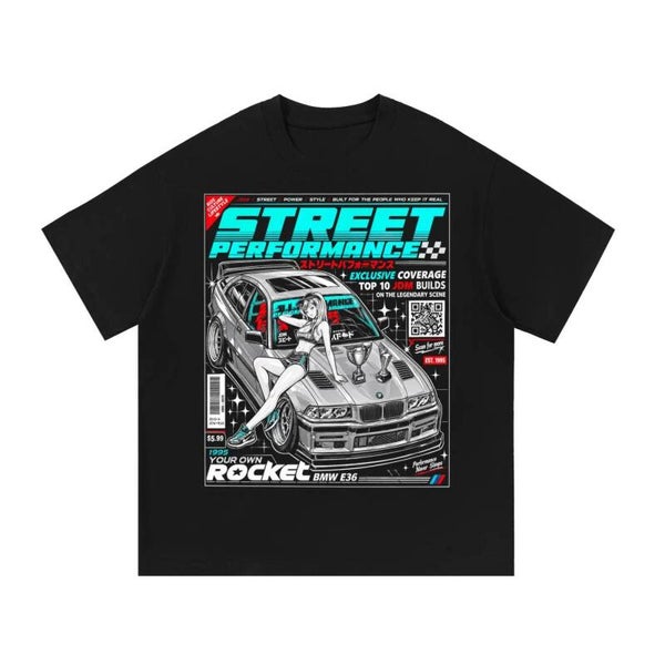 Street Performance BMW E36 - JDM Magazine Anime Tee | RedKats