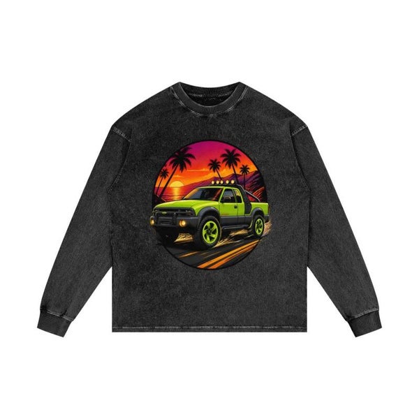 Lime S-10 Mini Truck Tee | Retro Sunset Beach Pickup Shirt | RedKats