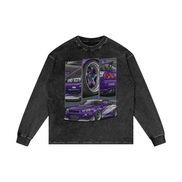 R34 Skyline Purple Widebody Tee | AIMS Rocket Bunny Long Sleeve | RedKats